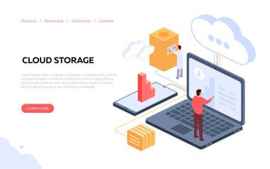 Not defteri renk illüstrasyonlu bulut depolama