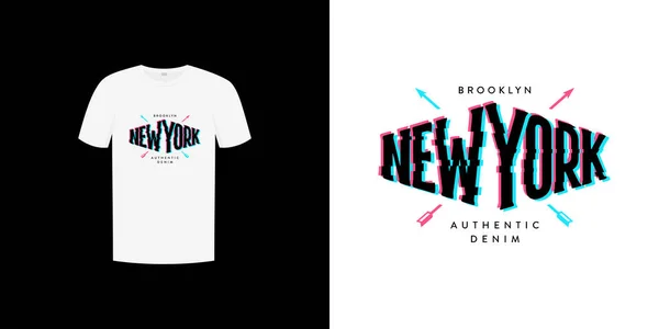 New York anaglyph shirt print vector Illustration 免版税图库矢量图片
