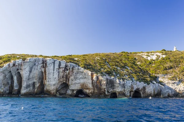 Blauwe Grotten, Zakynthos Grotten in Griekenland — Stockfoto