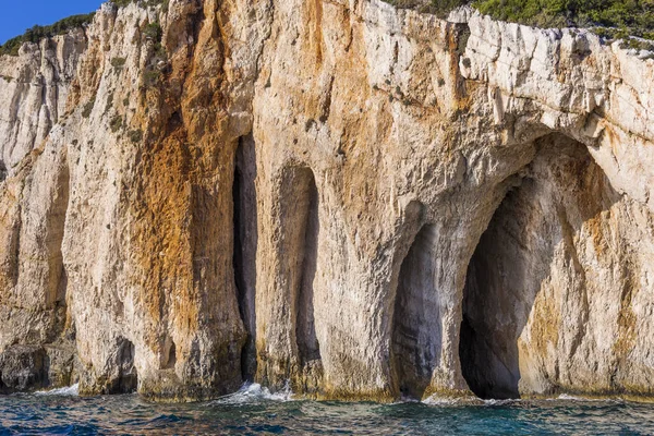 Blauwe Grotten, Zakynthos Grotten in Griekenland — Stockfoto