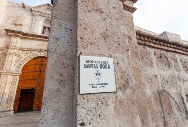 Arequipa, Peru, Güney Amerika 'daki Santa Rosa Manastırı. 2019-12-04.