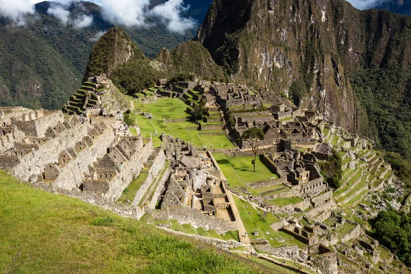 Vista de cerca de casas en Machu Picchu, Perú . — Foto de Stock