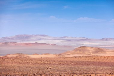 Çöl manzaralı Paracas Ulusal Rezervi, çöl kumları.