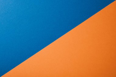 Mavi ve turuncu renkli kağıt arka plan, doku, kopyalama alanı, köşegen.