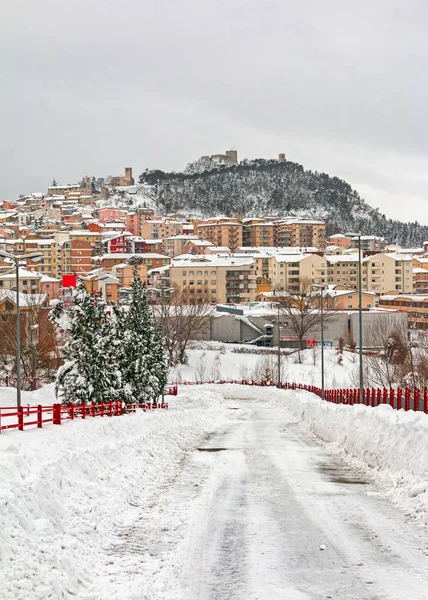 Vista della strada innevata — Foto Stock