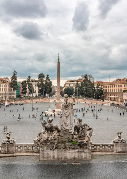 Panorama de Piazza del Popolo — Foto de Stock