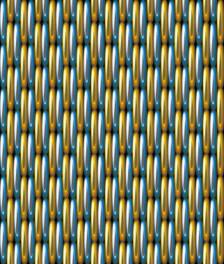 Altın mavi ızgara vektör Dikişsiz desen arka plan