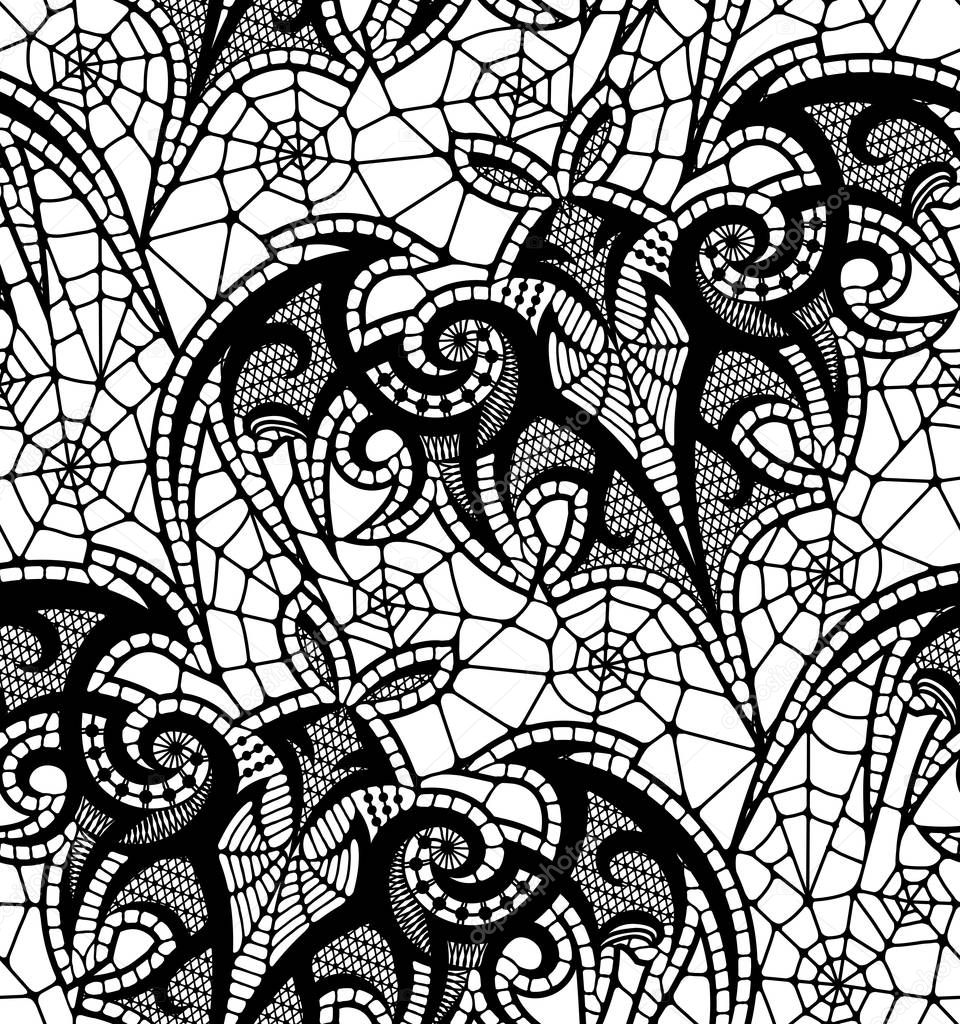 Bat. Seamless pattern. Lace  pattern.