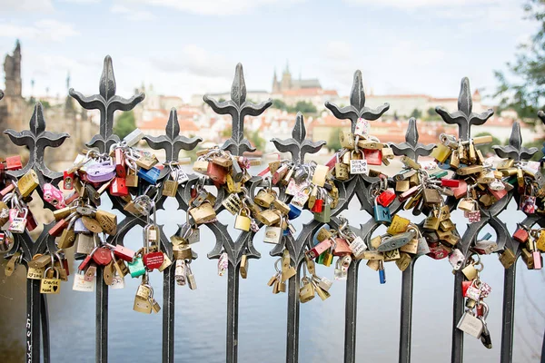 famous love locks padlocks on a bridge