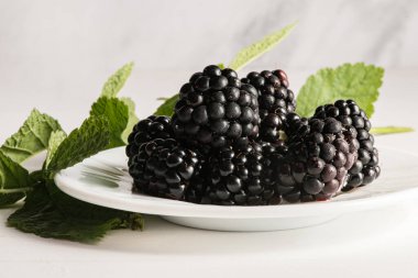 Taze organik yaz olgunlaşmış böğürtlenlerin kapanışı metin için çerçeve odasını doldurur