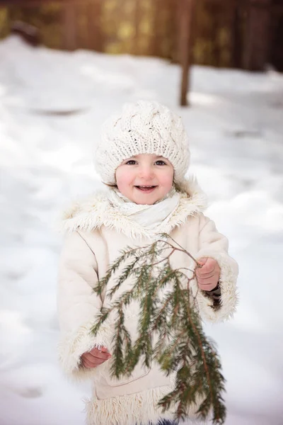Sweet Toddler Girl Snow Stock Photo