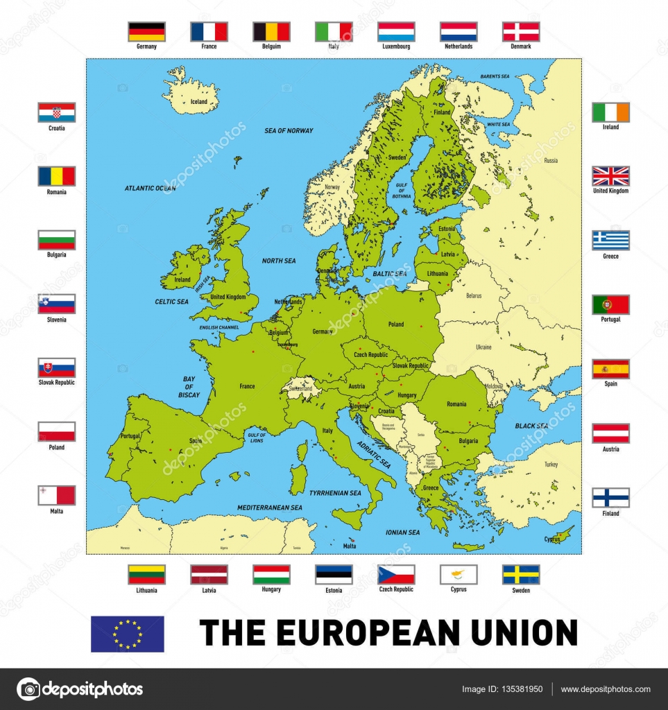 Carte Vectorielle De Lunion Européenne Image Vectorielle