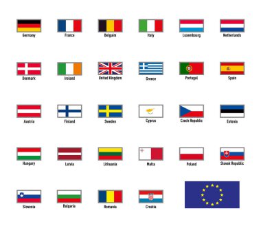Vector flags of The European Union clipart