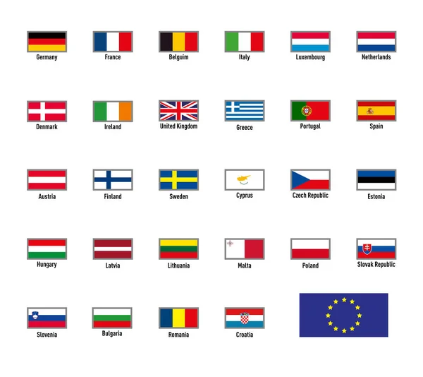 Flagi wektorowe unii europejskiej — Wektor stockowy