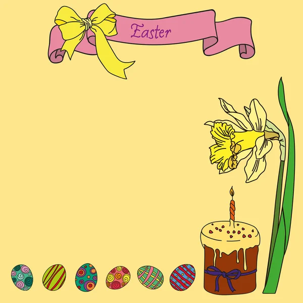 Carte de vœux vectoriel Joyeuse Pâques — Image vectorielle