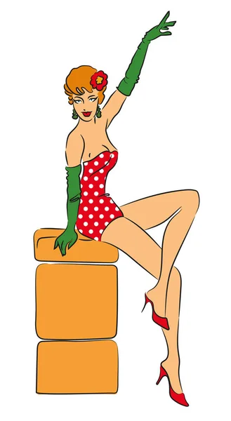 Pin-up girl — Stockový vektor