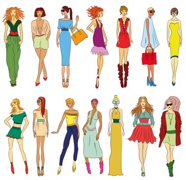 Vektör moda modelleri ayarla