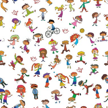 Çocuk koleksiyonu olan kusursuz bir vektör geçmişi. Kumaş ya da kağıt üzerinde parmak izi için mükemmel. EPS 10