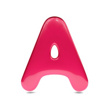 Metalik kırmızı boya harf A 