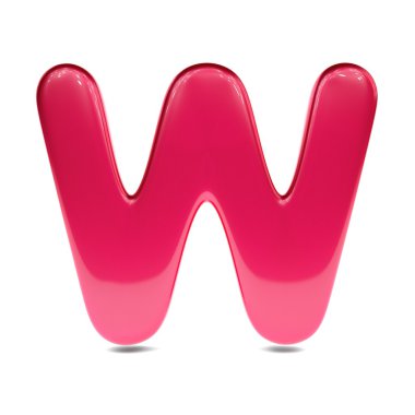 Metalik kırmızı boya harf w 