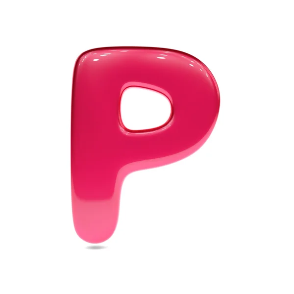 Metallic red paint letter P