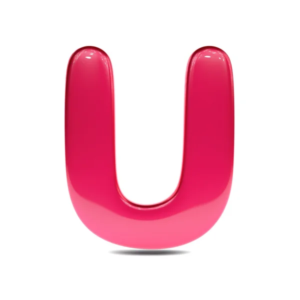 Metallic red paint letter U