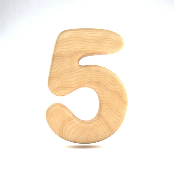 Wooden symbol 5 — Stock Photo, Image