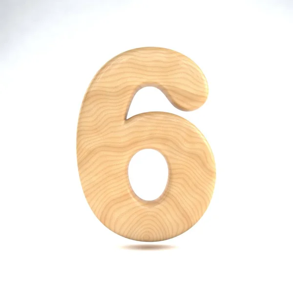 Wooden symbol 6 — Stock Photo, Image