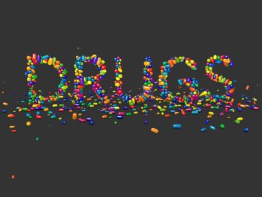 Kelime uyuşturucu renk ilaçlarla yapılan.