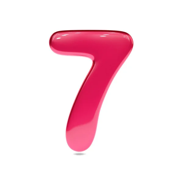 Röd metalliclack symbol 7 — Stockfoto