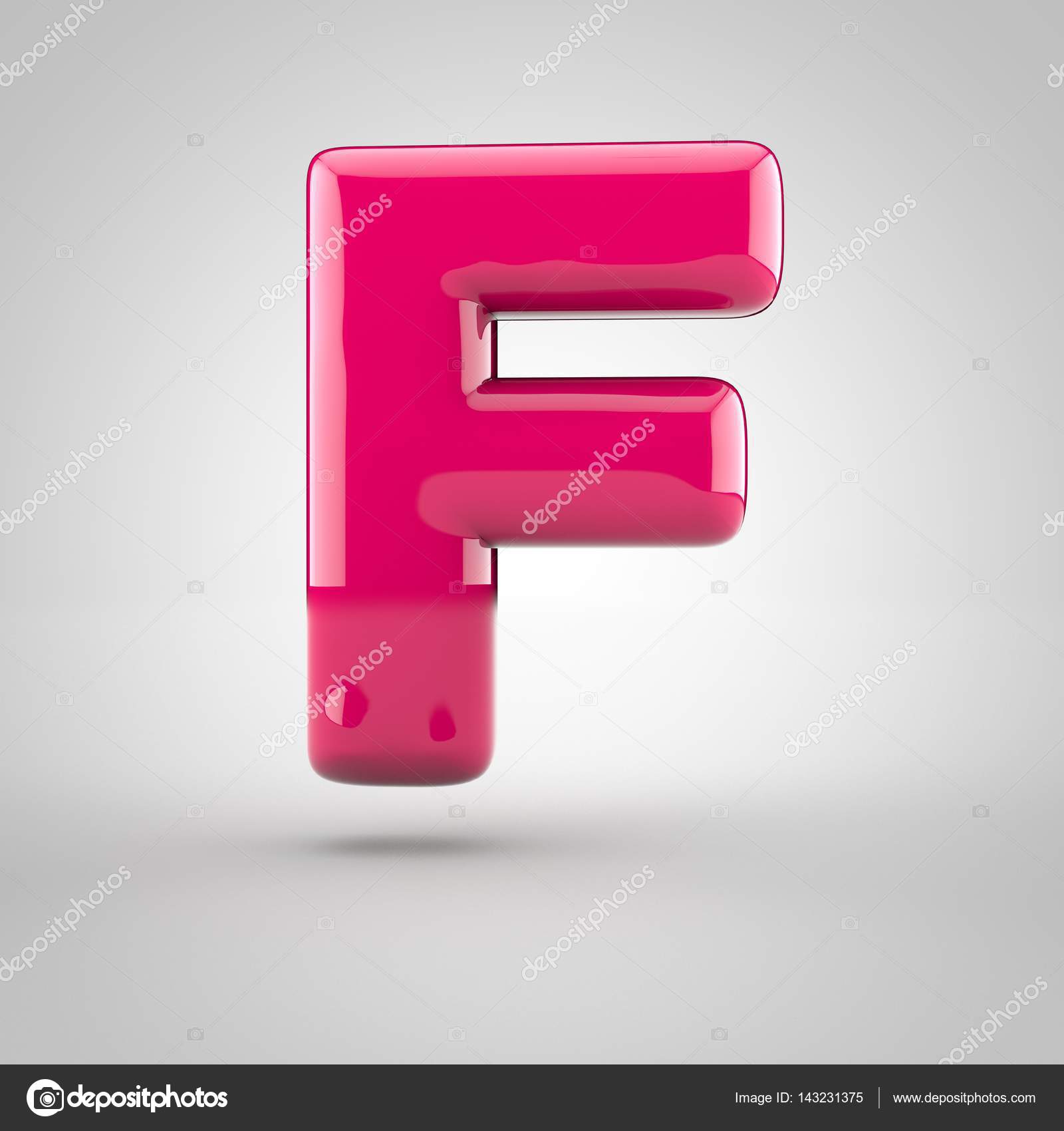 Pintura rosa brilhante letra F — Foto © whitebarbie #143231375, image size:1600x1700