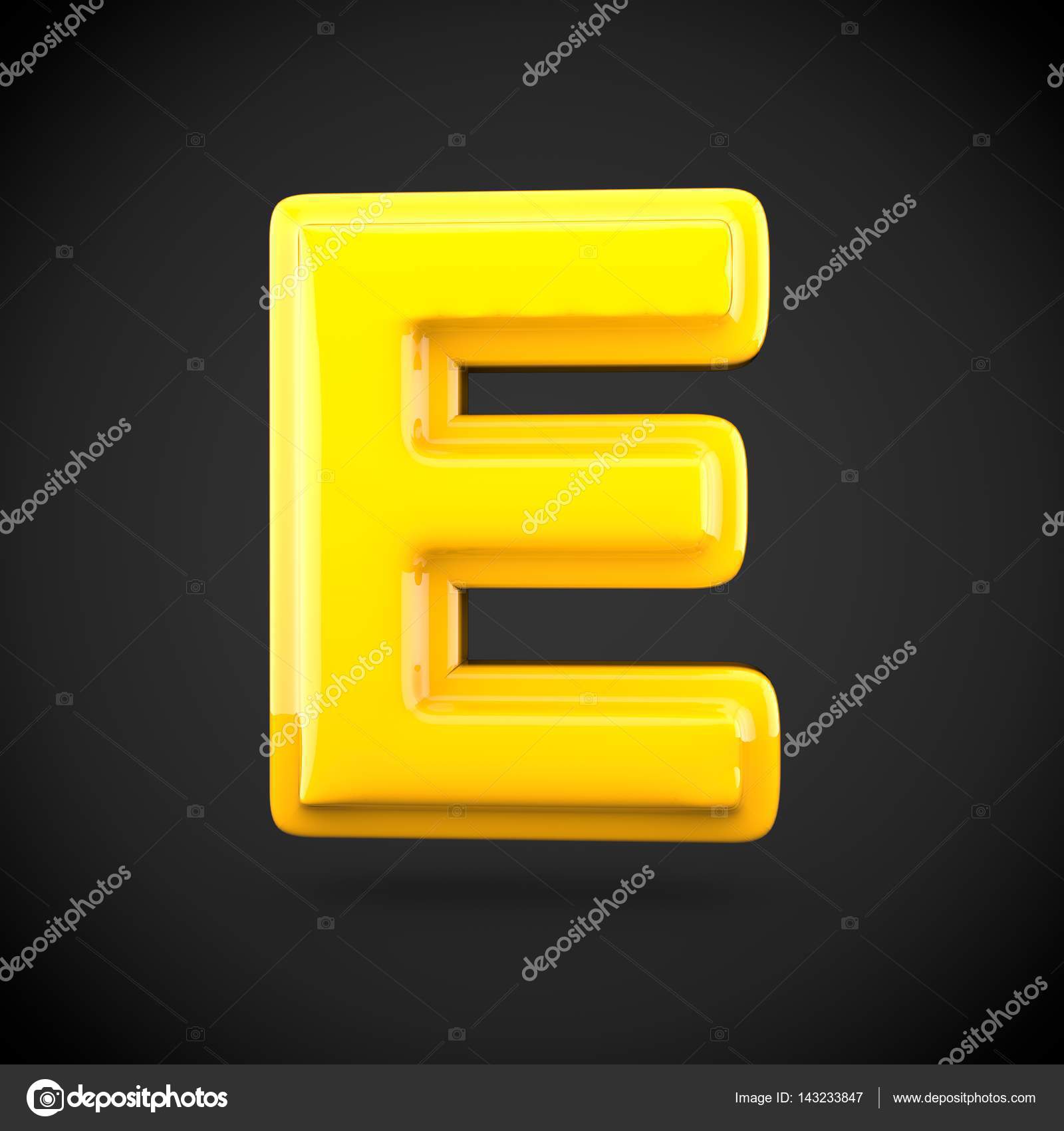 Yellow Color Paint Letter E Stock Photo Whitebarbie