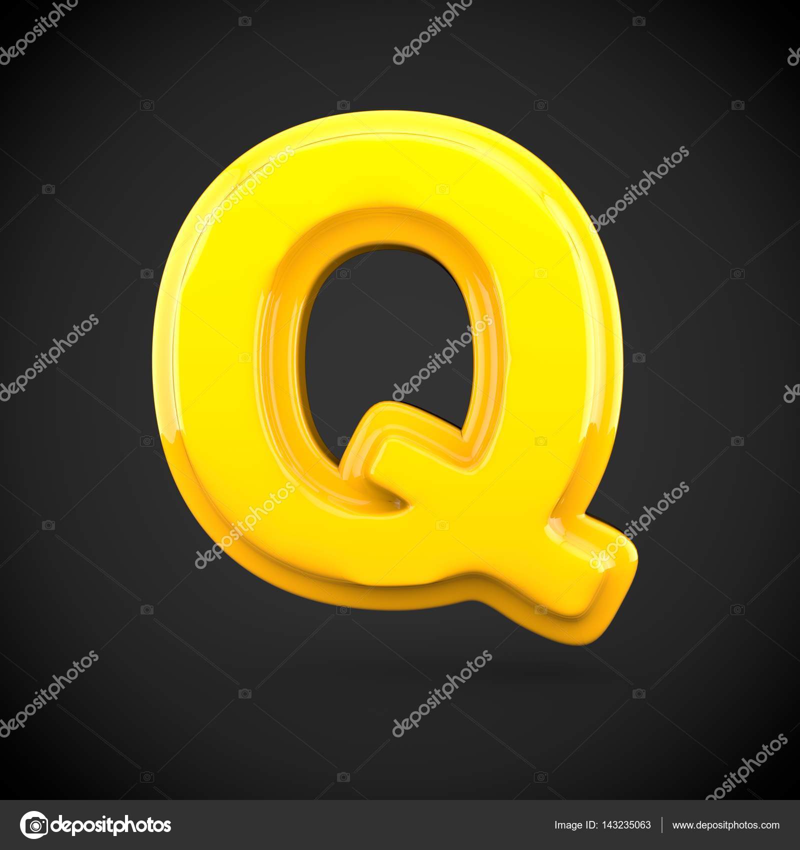 Color Amarillo Pintura Letra Q Fotos De Stock