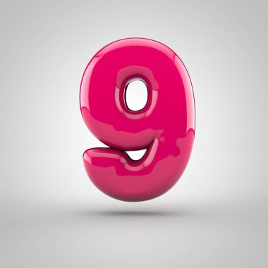 Parlak pembe boya sayı 9