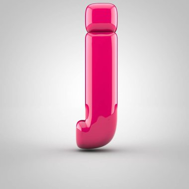 Parlak pembe boya harf j