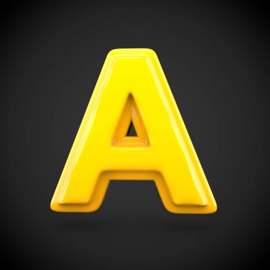 Sarı renk boya mektup bir