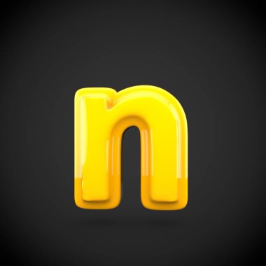 Sarı renk boya harf n