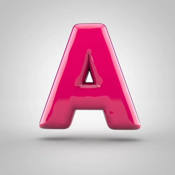 Lesklá růžová barva písmeno A — Stock fotografie