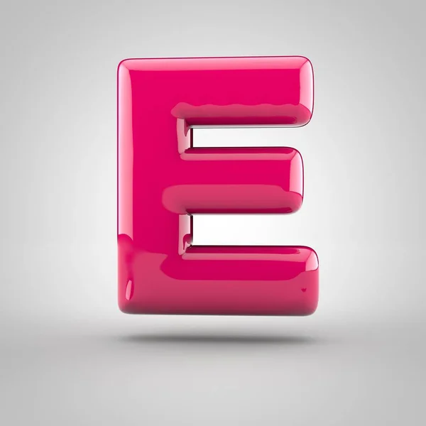 Glossy pink paint letter E