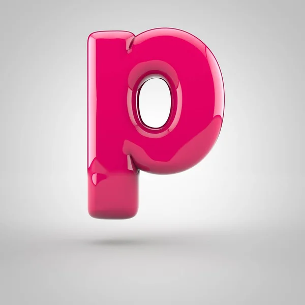 Glossy pink paint letter p — Stock Photo, Image