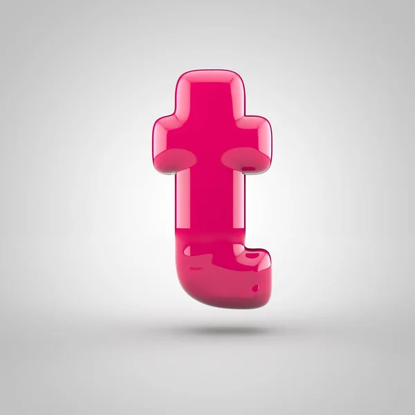 Fényes rózsaszín festék T betű — Stock Fotó