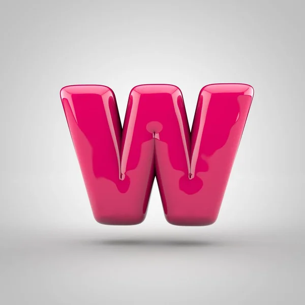 光滑的粉红色油漆字母 W — 图库照片