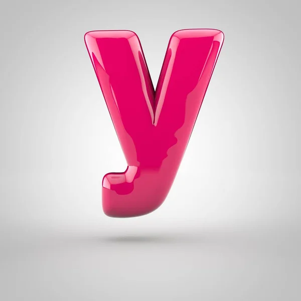 Glossy pink paint letter y — Stock Photo, Image