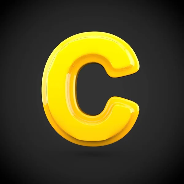 Κίτρινο χρώμα βαφής γράμμα c — Φωτογραφία Αρχείου