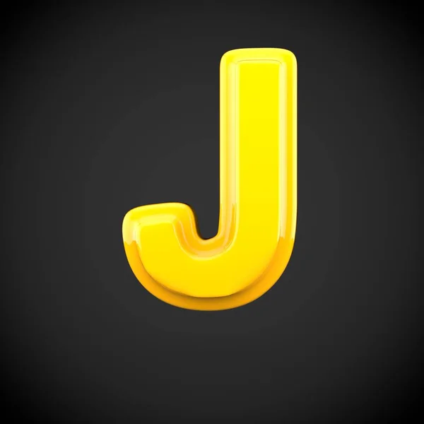 Yellow color paint letter J — Stock Photo, Image