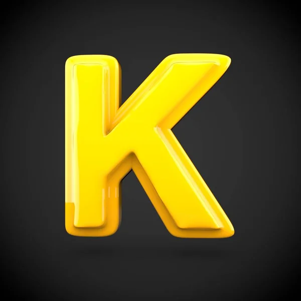 Yellow color paint letter K — Stock Photo, Image