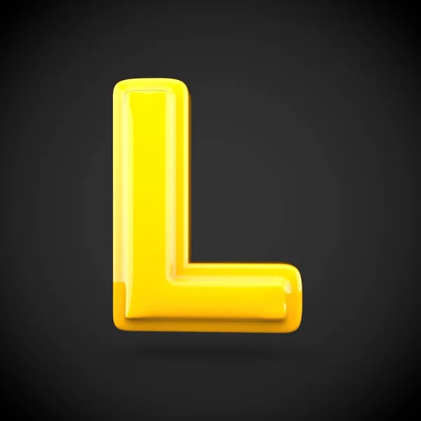 Yellow color paint letter L — Stock Photo, Image