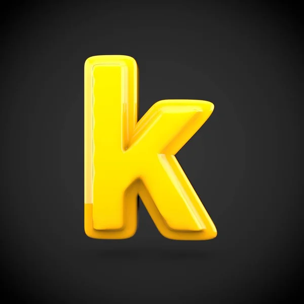 Yellow color paint letter k — Stock Photo, Image