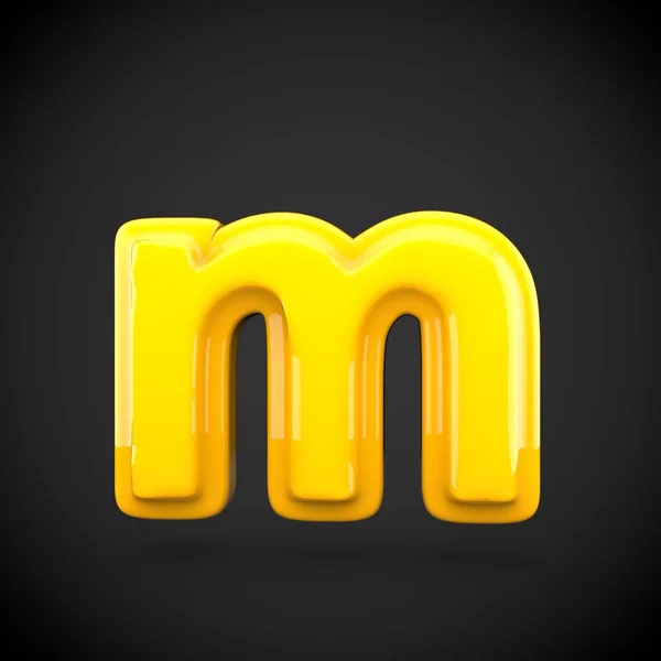 Yellow color paint letter m — Φωτογραφία Αρχείου
