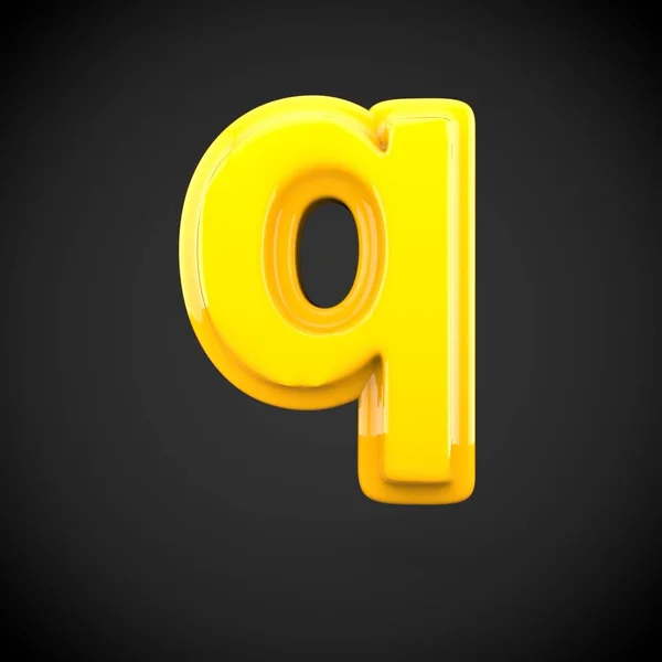 Yellow color paint letter q — Stock Photo, Image